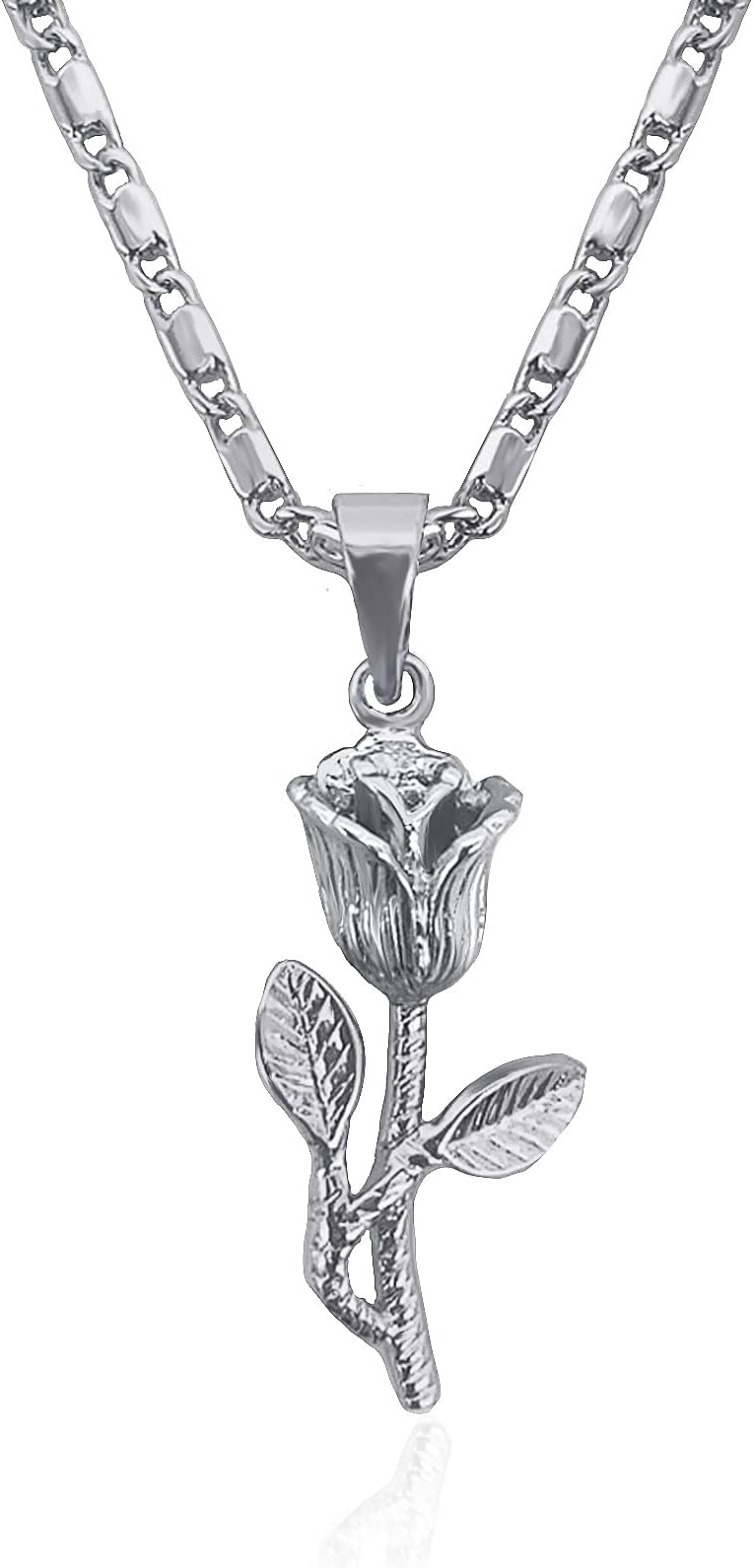 NIKITA Premium Rose Necklace - Gold or Silver Flower Pendant Necklace For Women - Waterproof & Tarnish Resistant Jewellery for Women - Stainless Steel Unique Jewellery - Gift Box