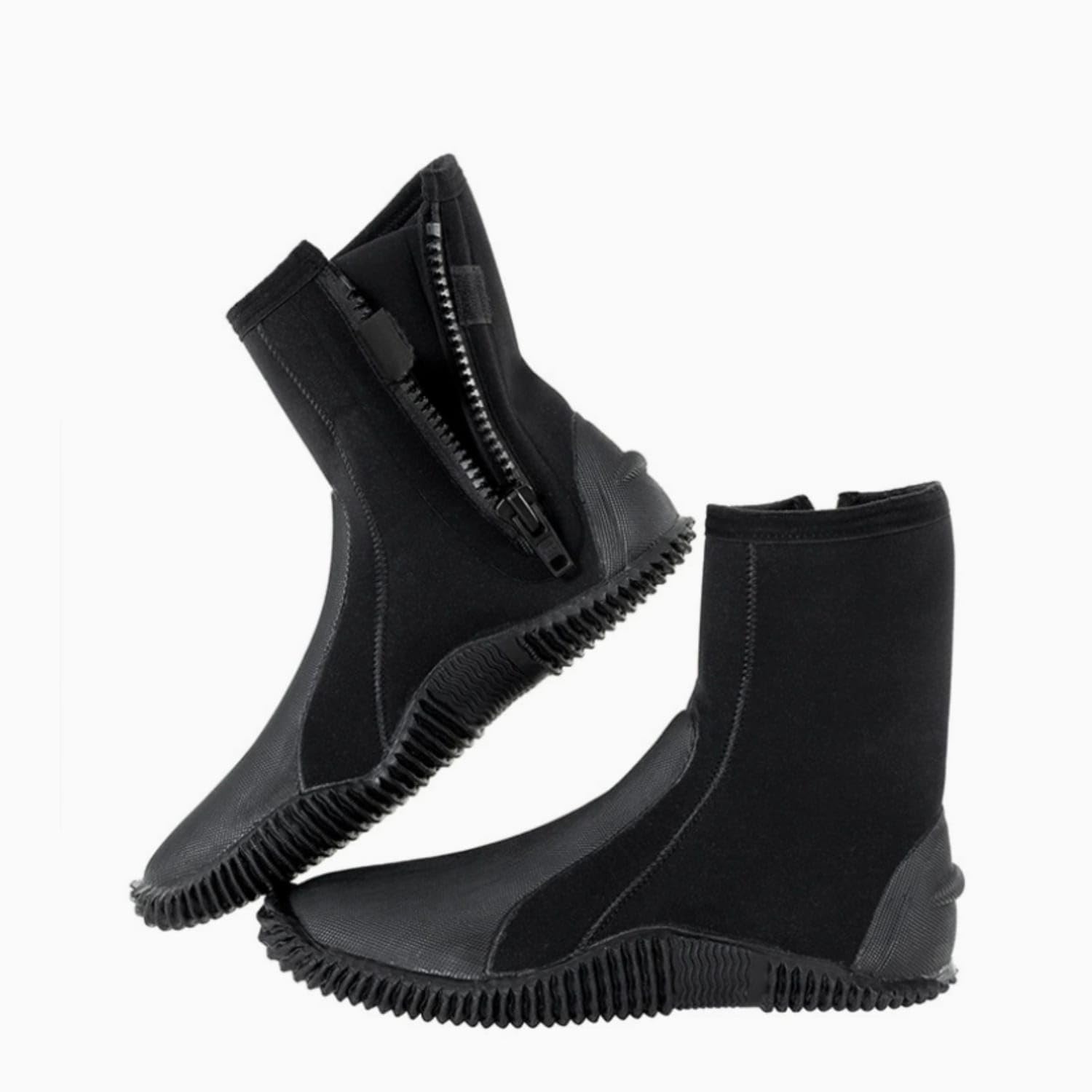 MERISHOPP Zippered Wetsuit Boots with Side Zipper High-Grip Diving Boots Anti-Slip Wetsuit Booties Shielding for Divers, Surfers, Surfing, Beach, 10-image-46
