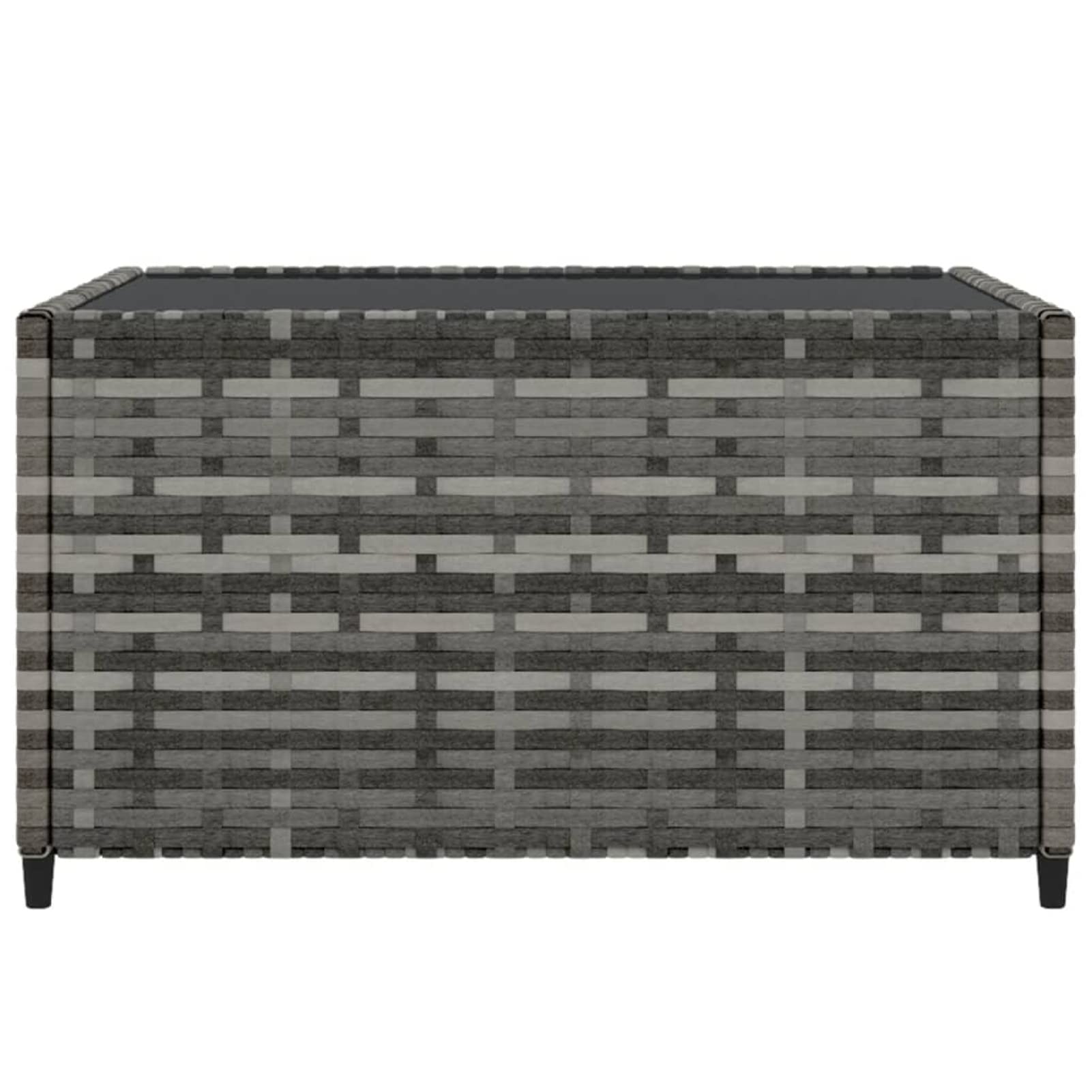 Stolik kawowy na zewnątrz, stół do mebli ogrodowych, idealny na balkon, piknik, podwórko i patio, łatwy montaż, kwadratowy stolik kawowy ogrodowy szary 50 x 50 x 30 cm Poly rattan
