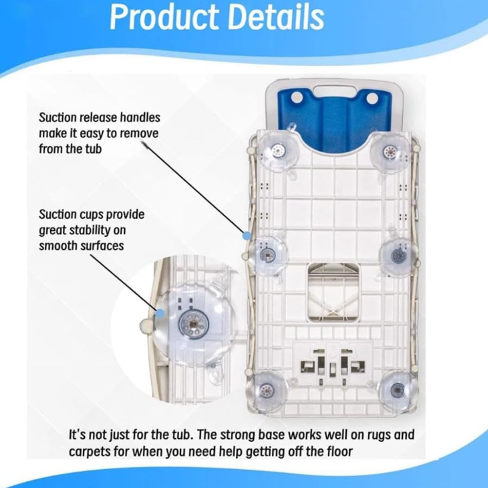 BCBKD Siège De Baignoire Électrique avec Télécommande, Hauteur Réglable De 6 À 48 Cm, Pliable Et Portable, Moteur Étanche, Charge Maximale De 136 Kg