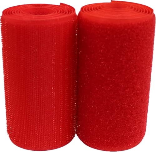 DTKJ Cinta de velcro de 4 pulgadas, cierre de tela de nailon no adhesivo, juego de cintas de tela para coser, 2 yardaspar