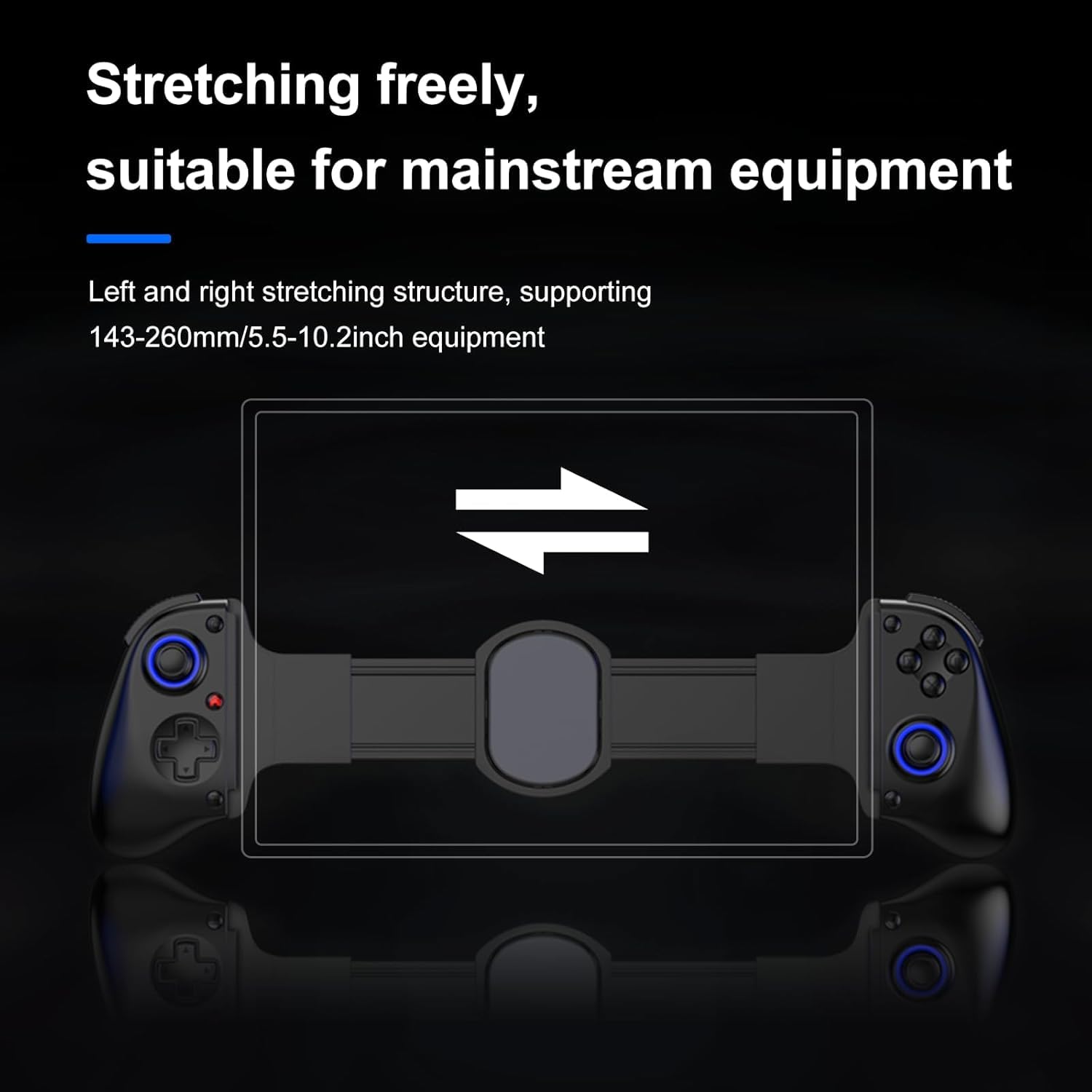 Controller di gioco retrattile wireless per Switch/iOS/Android/PC/Tablet, Gamepad wireless con joystick effetto Hall/trigger Hall, con turbo/giroscopio a 6 assi/vibrazione (Bianco con ventola)
