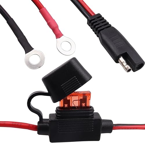 Miniatura 1 de ZOOKOTO Enchufe de desconexión rápida SAE de 2.0ft y 2 pies de desconexión rápida SAE con arnés de terminal de anillo y fusible de 10 A