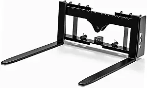 4000 Lbs Skid Steer Pallet Fork Frame Attachment, 48" Fork Blades, Quick Tach Tractor