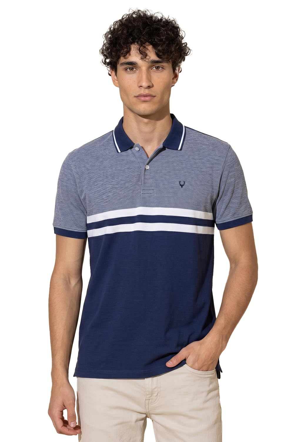 Allen Solly Men's Regular Fit Color Blocked Polo-picture-36