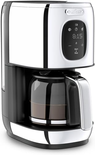 All-Clad, Majestuo - Cafetera de acero inoxidable, función de mantener el calor, 1000 vatios, temporizador programable, tanque de agua extraíble,