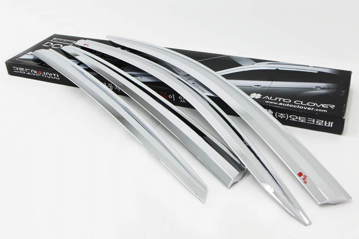 AUTOCLOVER Chrome Side Window Wind Deflectors Visors Rain Guards 4pcs for KIA Optima 2011~2015