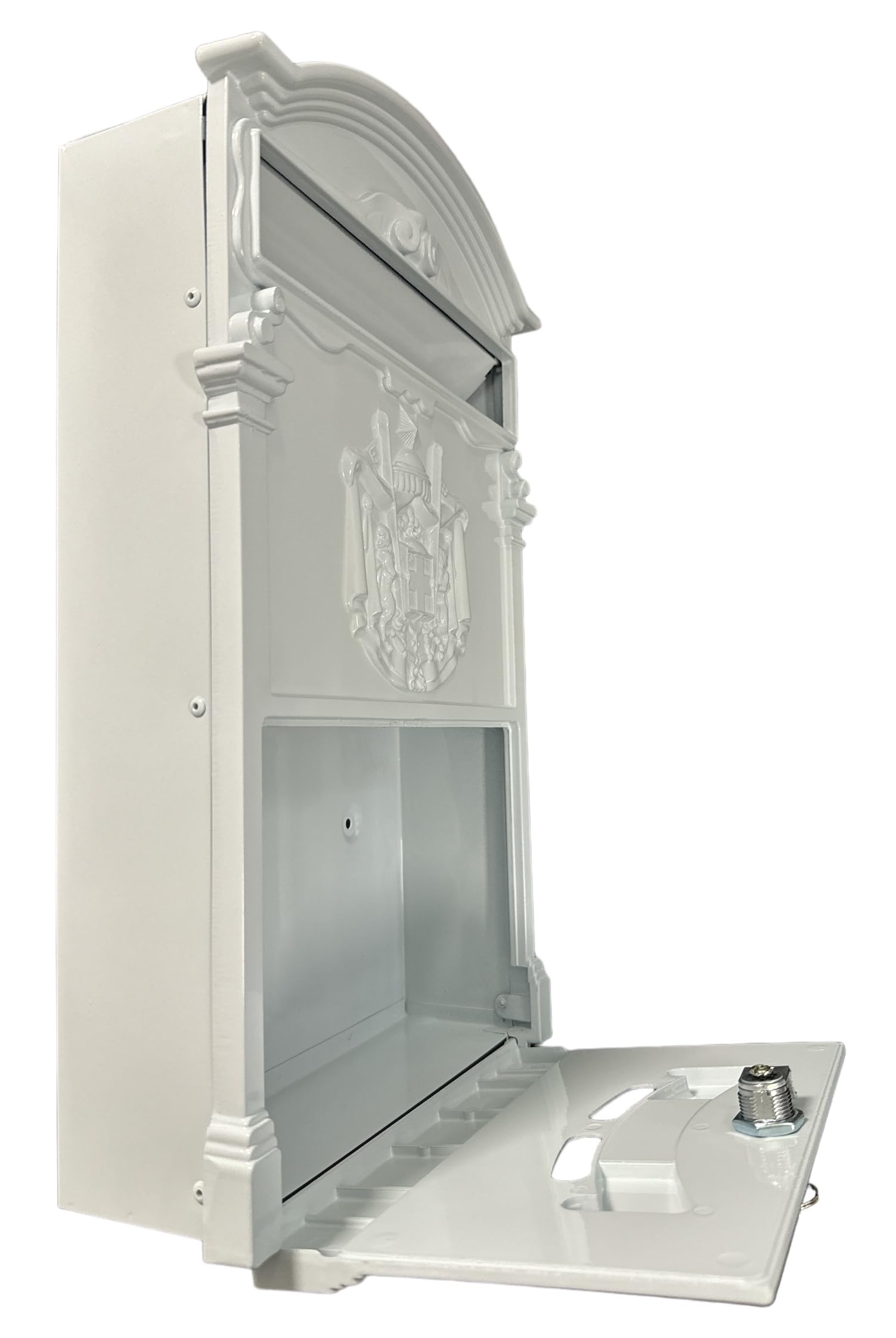 Cassetta Postale Elegante in Alluminio Verniciato 255x88x405H mm Bianco per Esterno