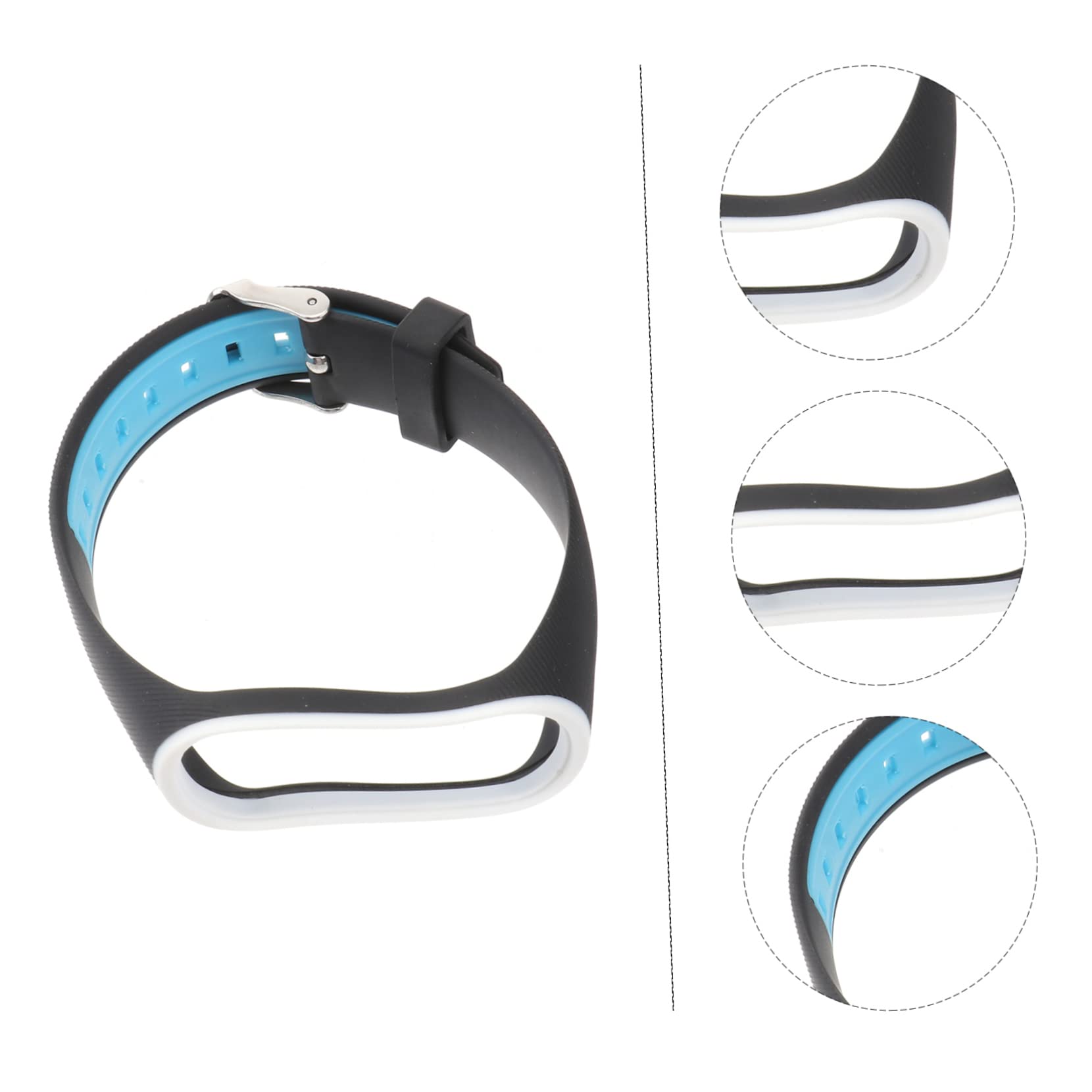 COLLBATH Silicone Two-tone Wristband Replacement Strap for and Comfortable Minimalist Watch Band Blue for All Occasions