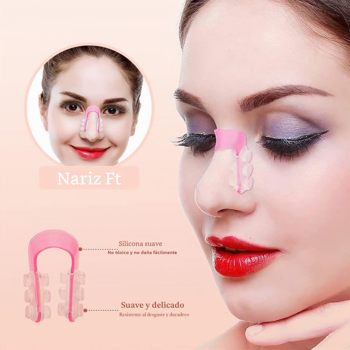 Clip Elevación Nariz TAIZER 6PCS Clip Moldeador Nariz Clip Elevación Belleza Nariz Elevación Enderezar Corrector Nariz Kit Moldeador Clip Moldeador Elevación Nariz Puente Nasal Enderezador Dispositivo