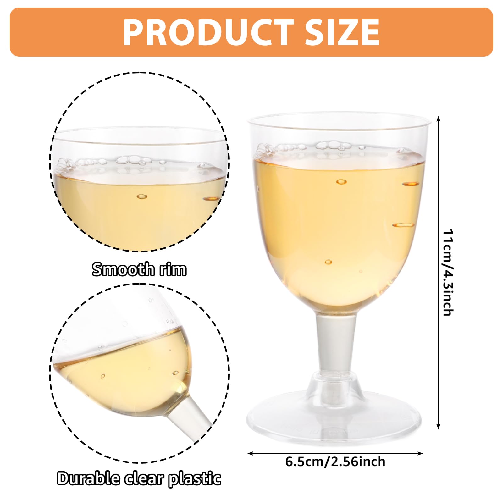 Set 4 Bicchieri Vintage In Plastica Trasparente 380 Ml – Senza Stelo, Ondulati, Infrangibili, Per Vino, Champagne, Party E Campeggio