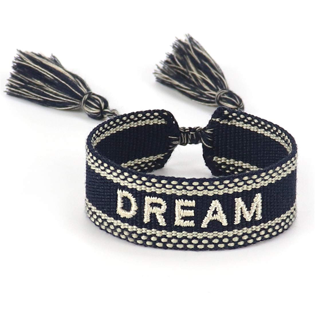 COLORFUL BLING Handmade Nepal Braided Letters Pattern Wrap Bracelets Dreamer Hope Inwrought Inspiring Friendship Handwoven Ethnic Cotton Bangle Wristband for Women Men, 20mm, Cotton, cotton (B08GSC34BL) Amazon Price History, Amazon Price Tracker