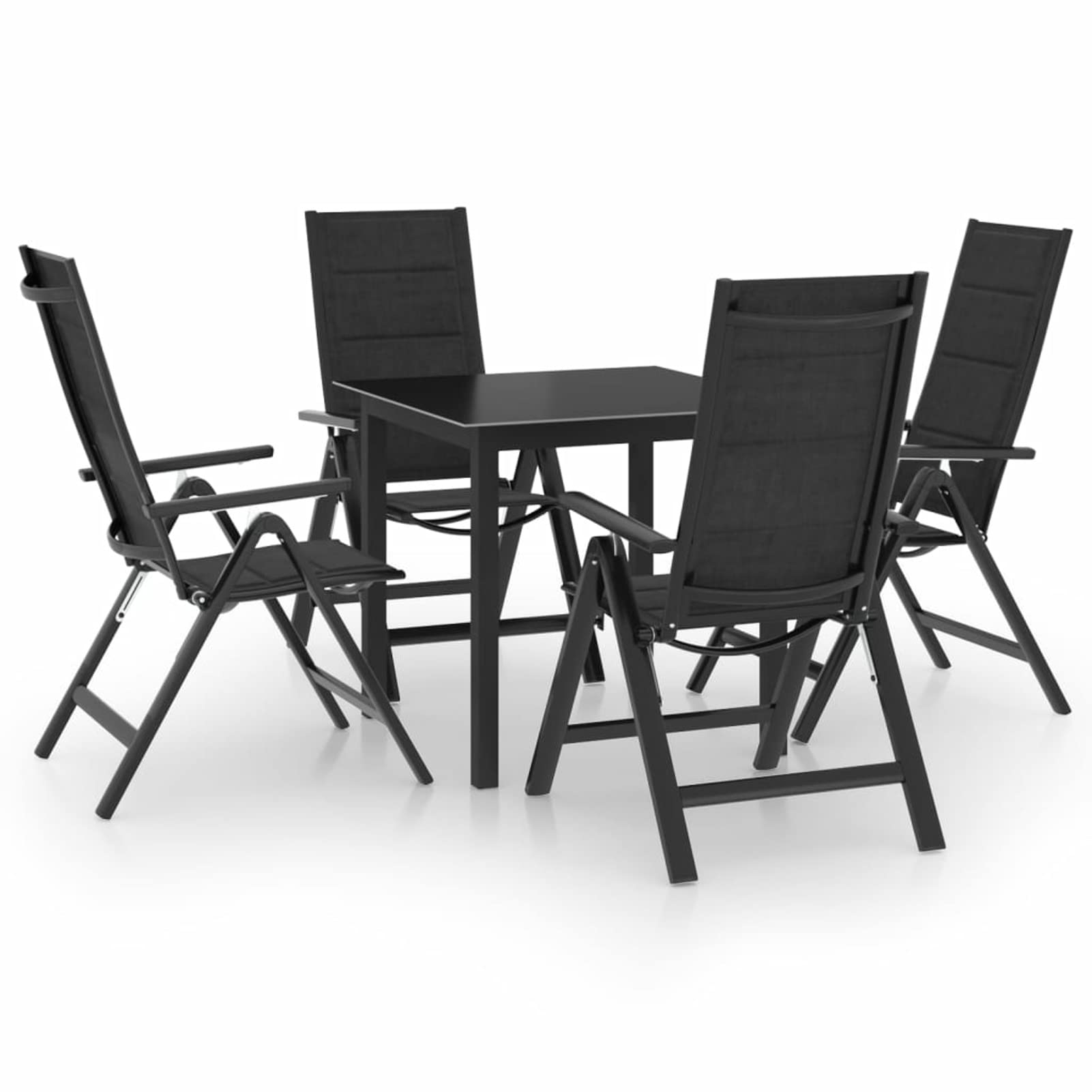 Juego de Comedor de jardín 5 Piezas Conjunto Mesa y sillas Jardin Muebles Jardin Exterior Garden Furniture Set de Comedor de jardín Aluminio Gris Antracita