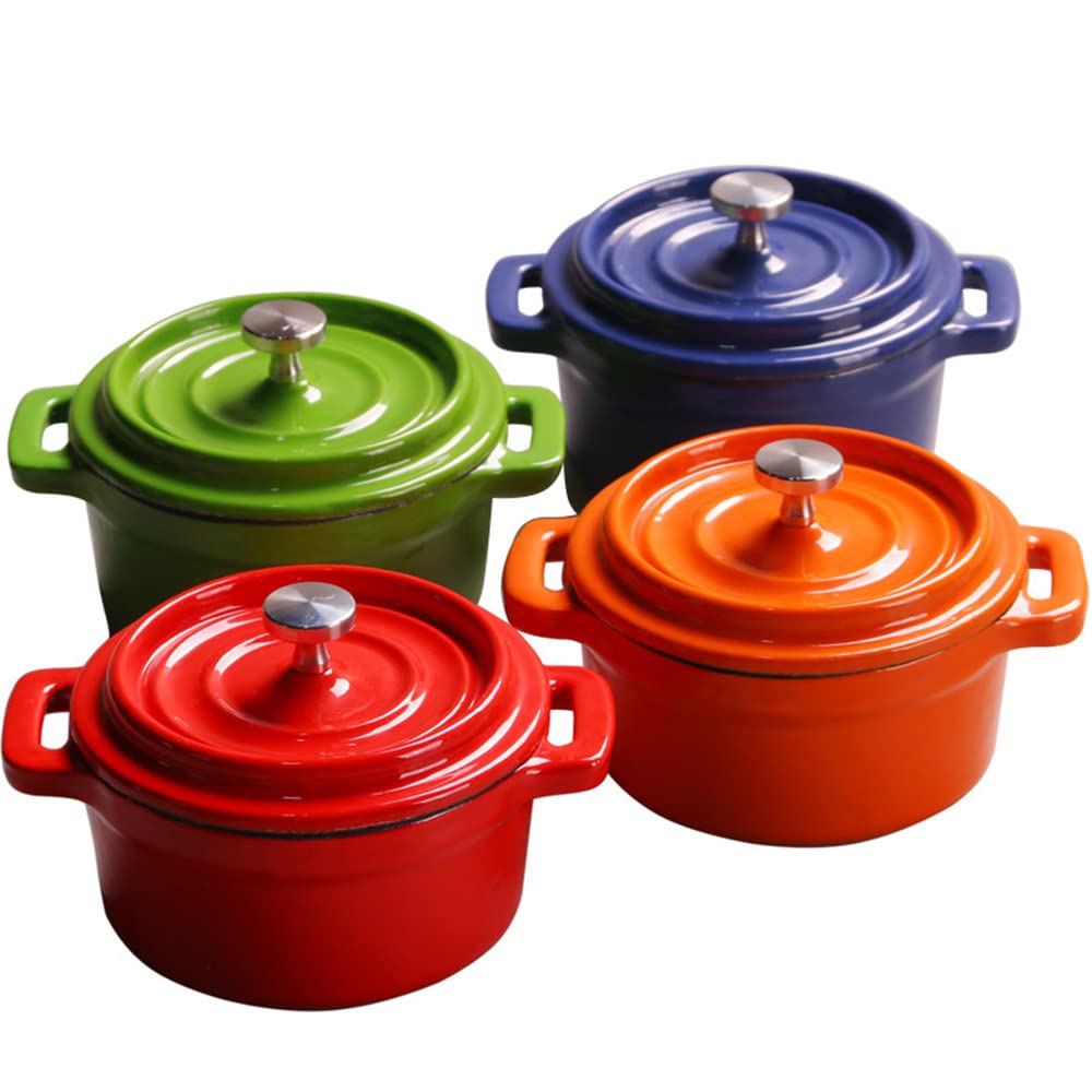 Four à pain en fonte émaillée avec couvercle, cocotte ronde recouverte d'émail antiadhésif, ustensiles de cuisine pour four hollandais, adapté à la cuisson du pain sur four électrique à gaz, ble
