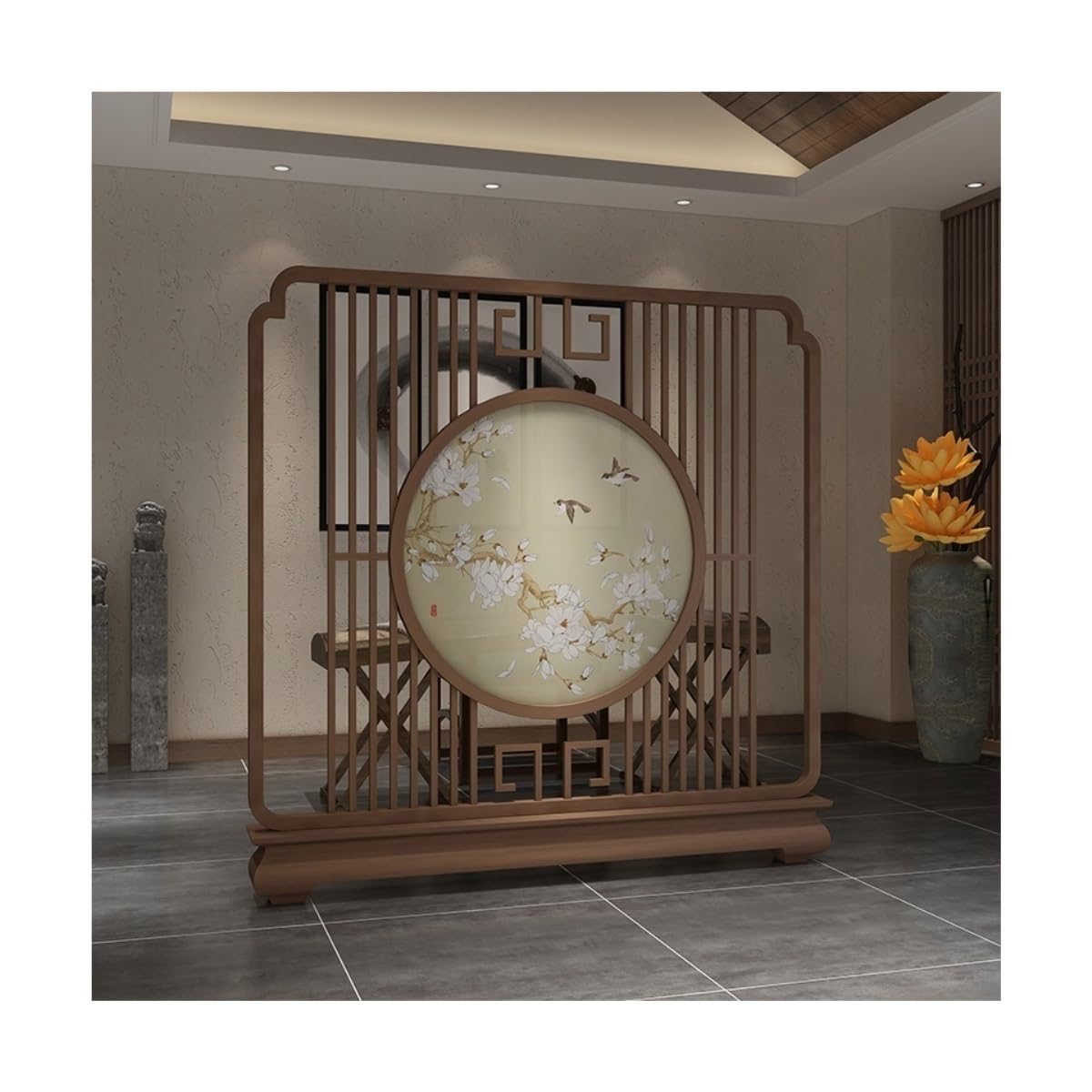 Privacy Screen Creative Chinese Screen Partition Decoration Living Room Office Tea Privacy Background Wall Floor Room Divider