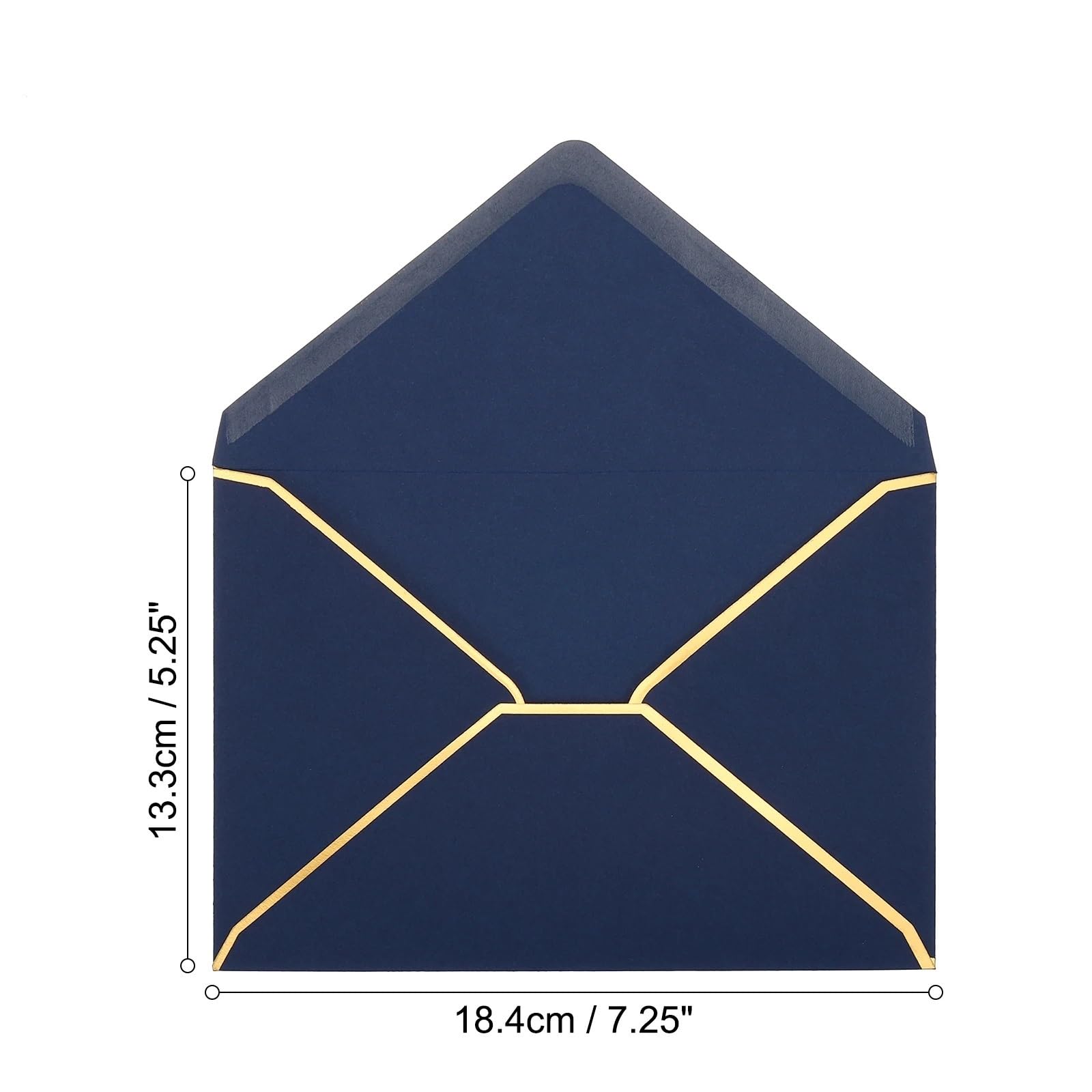 200 buste formato A7 con bordo dorato, buste natalizie per biglietti da 12,7 x 17,8 cm, buste con patta a V, per ufficio, matrimoni, biglietti d'invito (nero)
