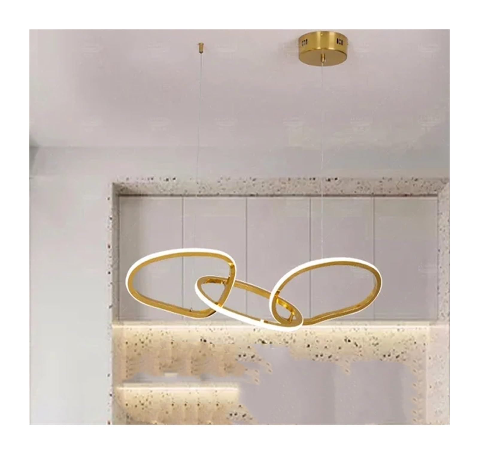 RRJJ Modern Gold Dine Dining Room Chandelier Indoor Lighting Ceiling Lamp Hanging Light Fixture Pendant Lights Lamps Compatible with Living Room,Led Ceiling Pendant Lamp