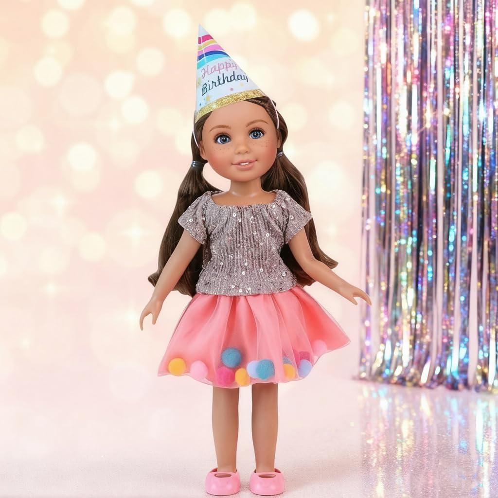 fit for 14 inches Girl Dolls' Clothes, for 14" Glitter Girl Wellie Wishers Baby Doll, 10 Sets Clothes and Accessories (14 inch Doll Clothes)