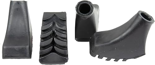 Bastones nórdicos de senderismo para senderismo, bastones de goma de caña (paquete de 4) protectores de punta de repuesto con peldaños de agarre de