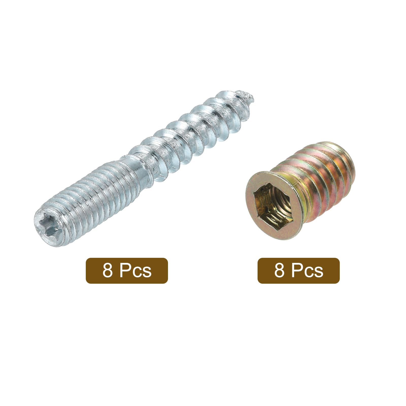Hanger Bolts with Nuts - Carbon Steel Furniture Fasteners -3