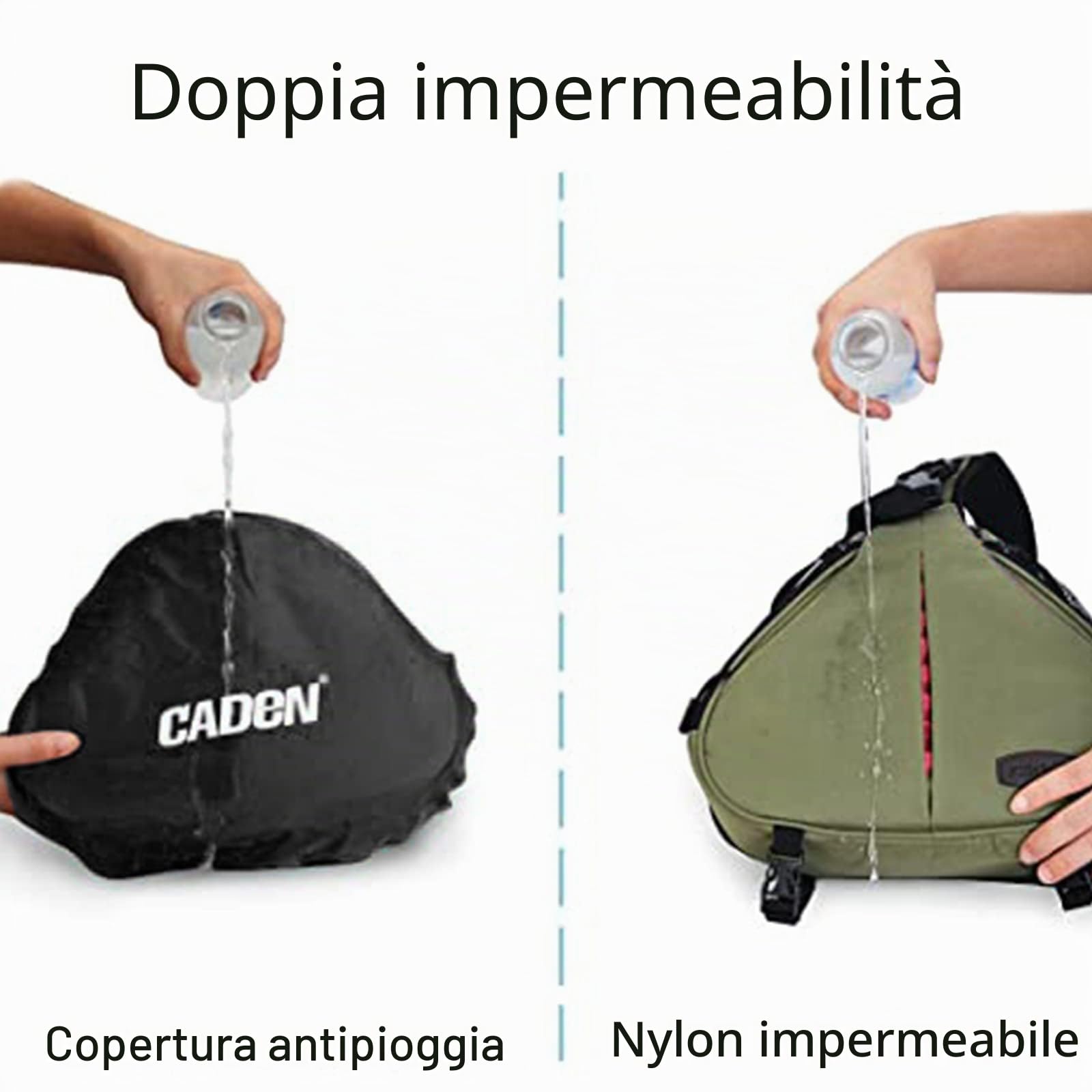 CADeN Borsa a tracolla per fotocamera DSLR/SLR Nikon Canon Sony Mirrorless Reflex