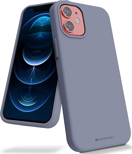 GOOSPERY Funda de silicona líquida para iPhone 12 Mini (5.4 pulgadas), suave y sedosa al tacto, protección de cuerpo completo, a prueba de golpes,