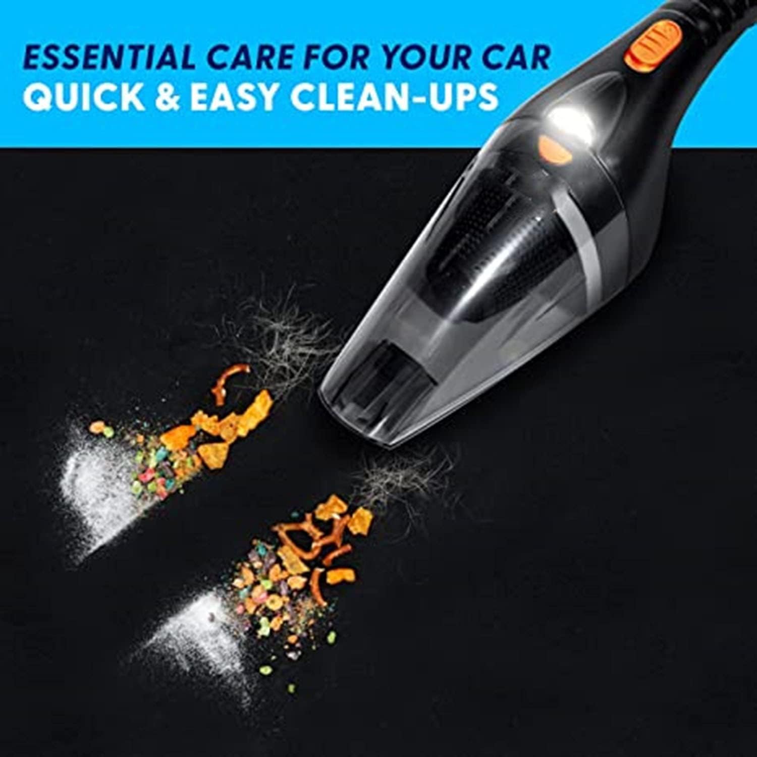 Portable Car Vacuum Cleaner: High Power Handheld Vacuum w/LED Light -110W 12v Best Car & Auto Accessories Kit for Detailing and Cleaning Car Interior - 16 Foot Cable