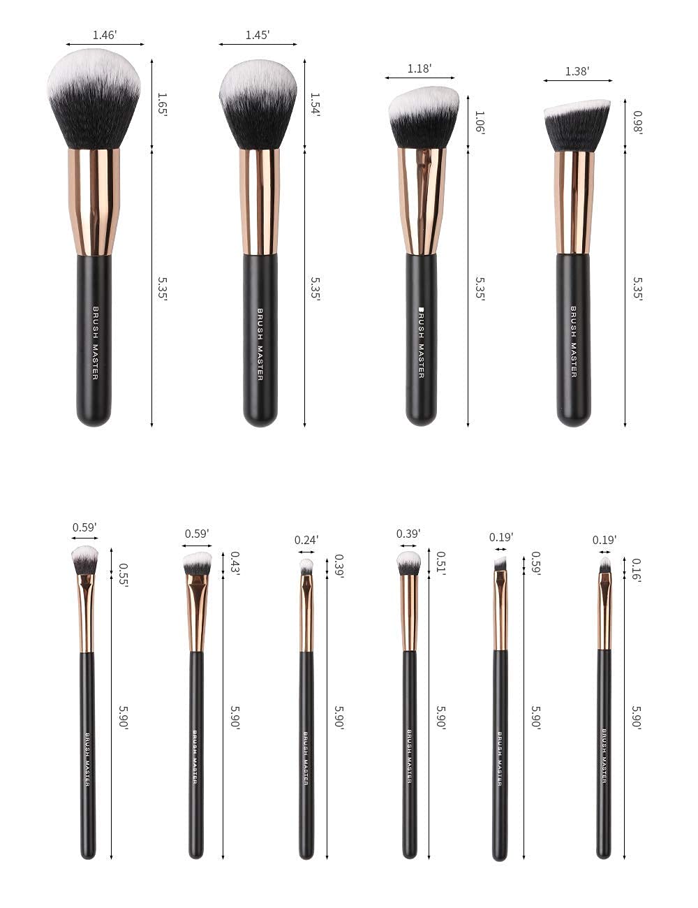 Professionelles Make-up-Pinsel-Set, 10-teilig, Augen-Detailpinsel, Puder, Foundation, Lidschatten, Eyeliner, Lippenpinsel, Make-up-Werkzeuge, Rougepinsel mit silberner Tasche/193