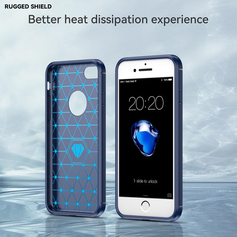 Image of Hybrid Carbon Fiber Back Case for iPhone 7 /8 (Blue)