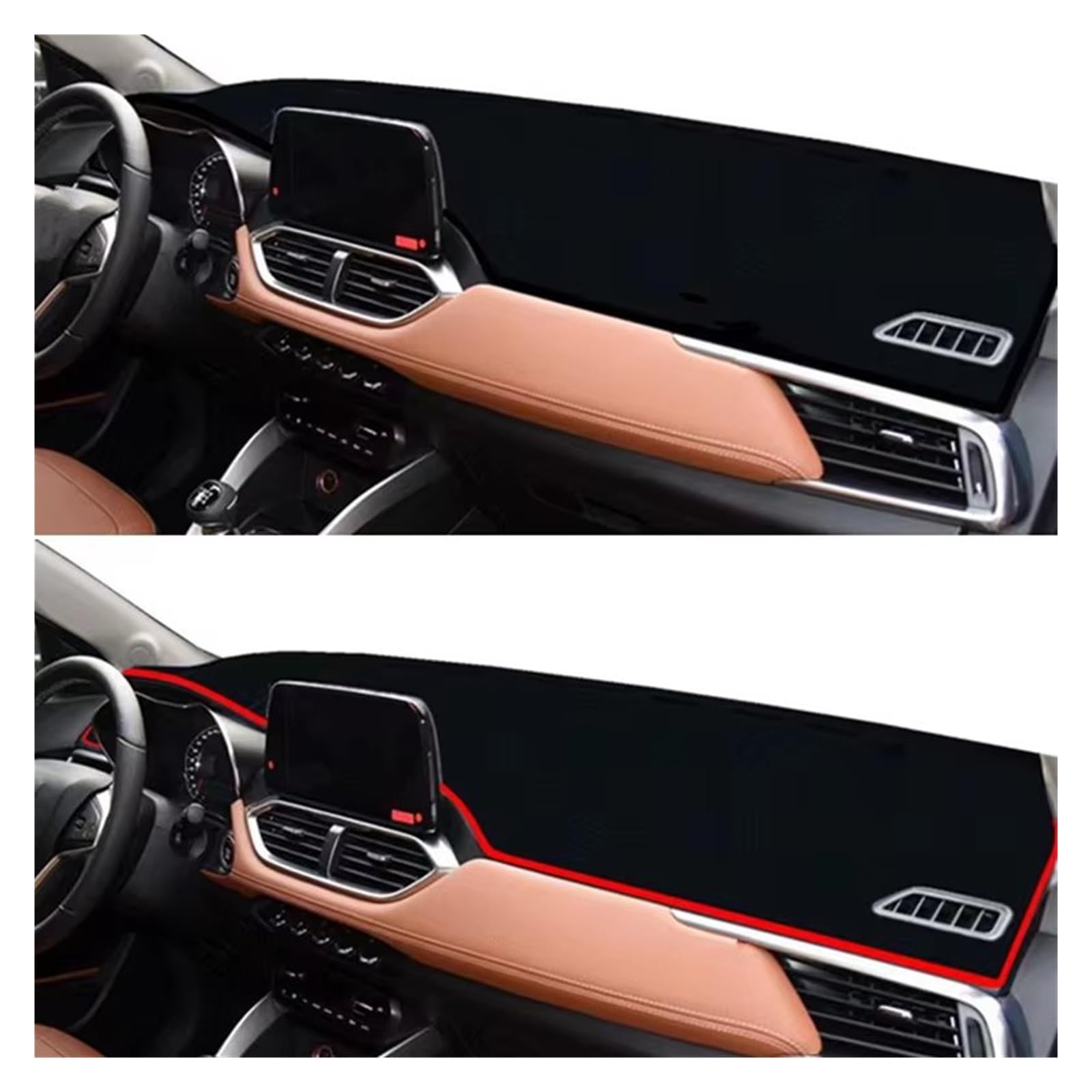 Interiores Fundas Salpicadero Alfombrilla Protectora para Salpicadero para Chevy Groove 2017-2023 Antirayos UV Parasol Estilo Coche(Black(Black Edge) RHD)