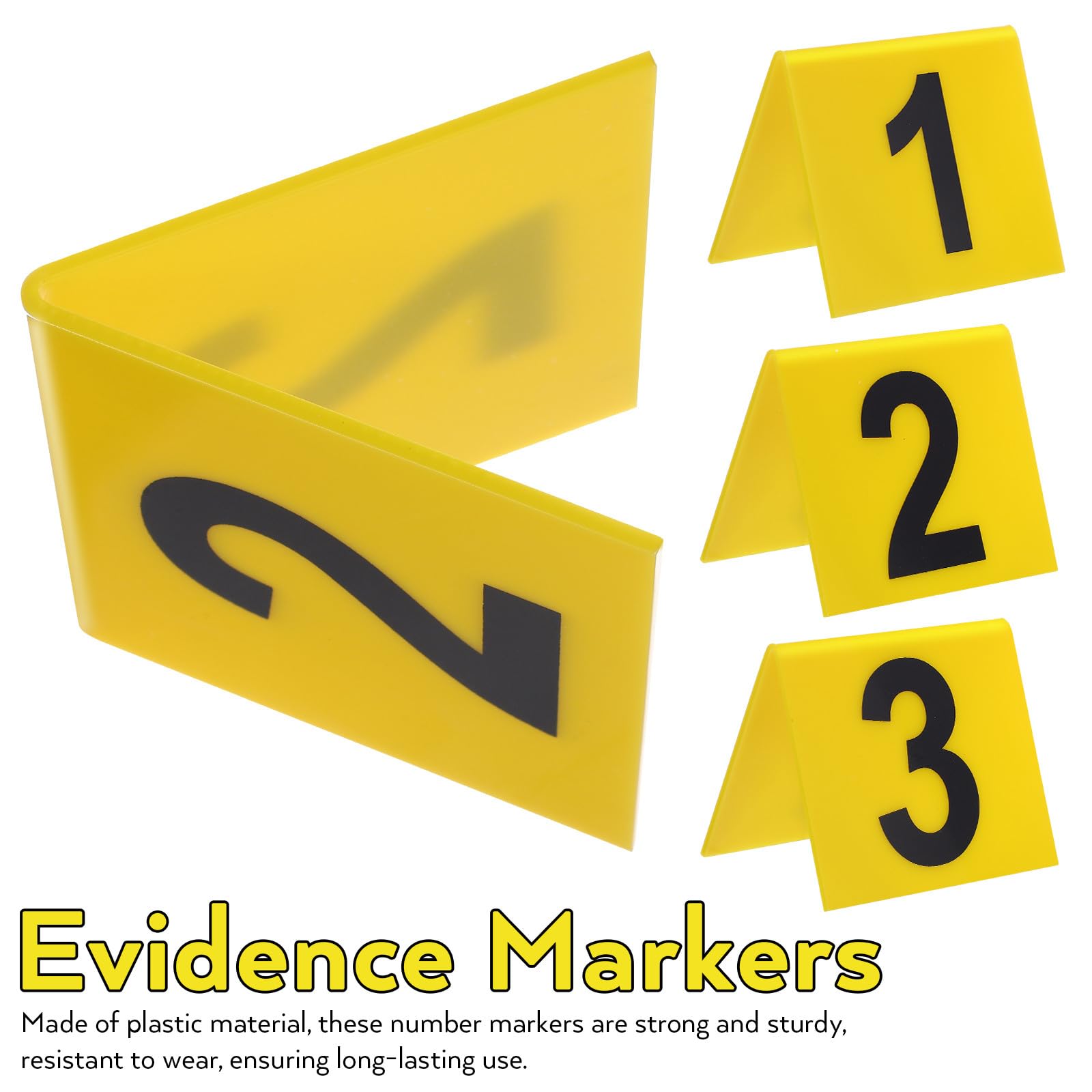 TOYANDONA 15 Pcs Multi-Function Table Number Markers Crime Scene Evidence Markers Tent Cards for Detective Games Party Decorations - Image 3