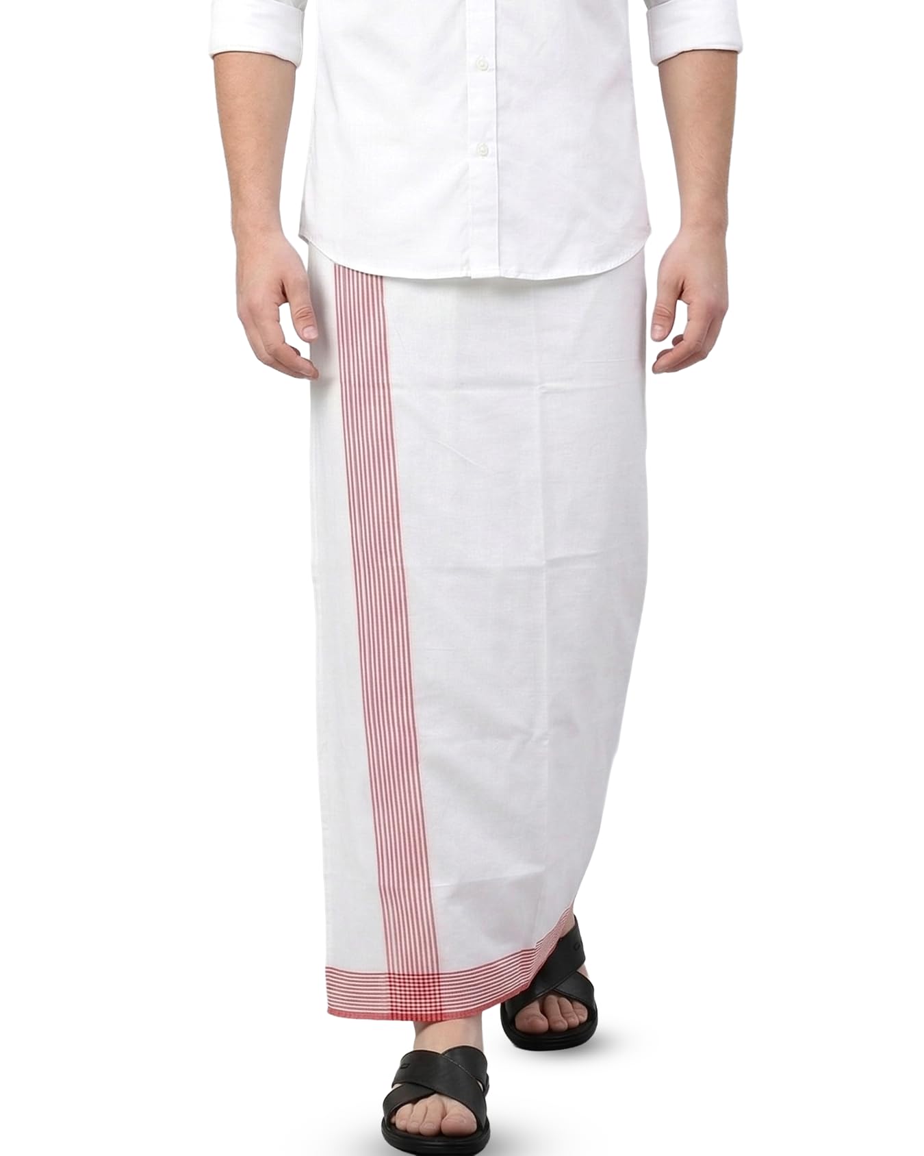 tuni mani Men's Cool Cotton Single Dhoti | Traditional South Indian Vesti/Mundu - Length 2.0 Metres/Height 1.22meter-picture-25