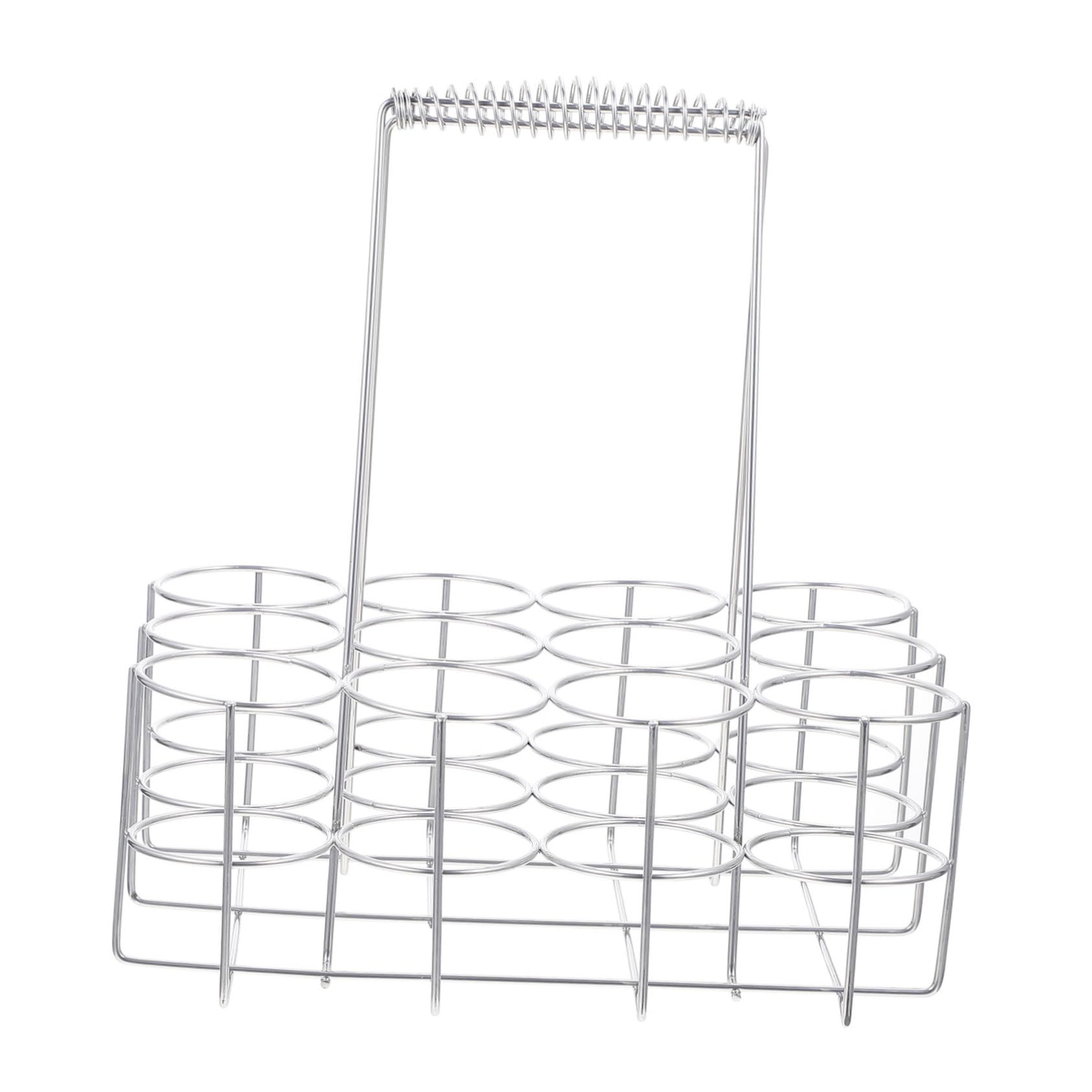 GRIRIW 1pc Creative Beer Rack Sturdy Handle Silver Bottle Holder for Bottles Construction for Parties and Daily Use