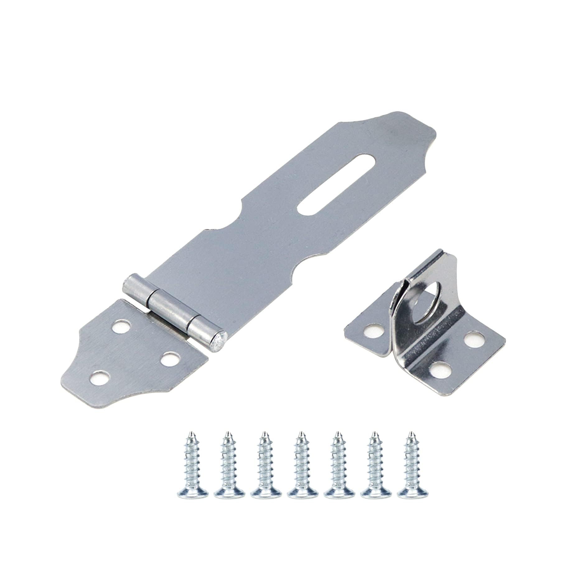 PMW - Door 2 INCH" Silver Tone Stainless Steel Padlock Hasp Staple Repair Parts -Student's Desk Padlock - Pack of 1-image-35