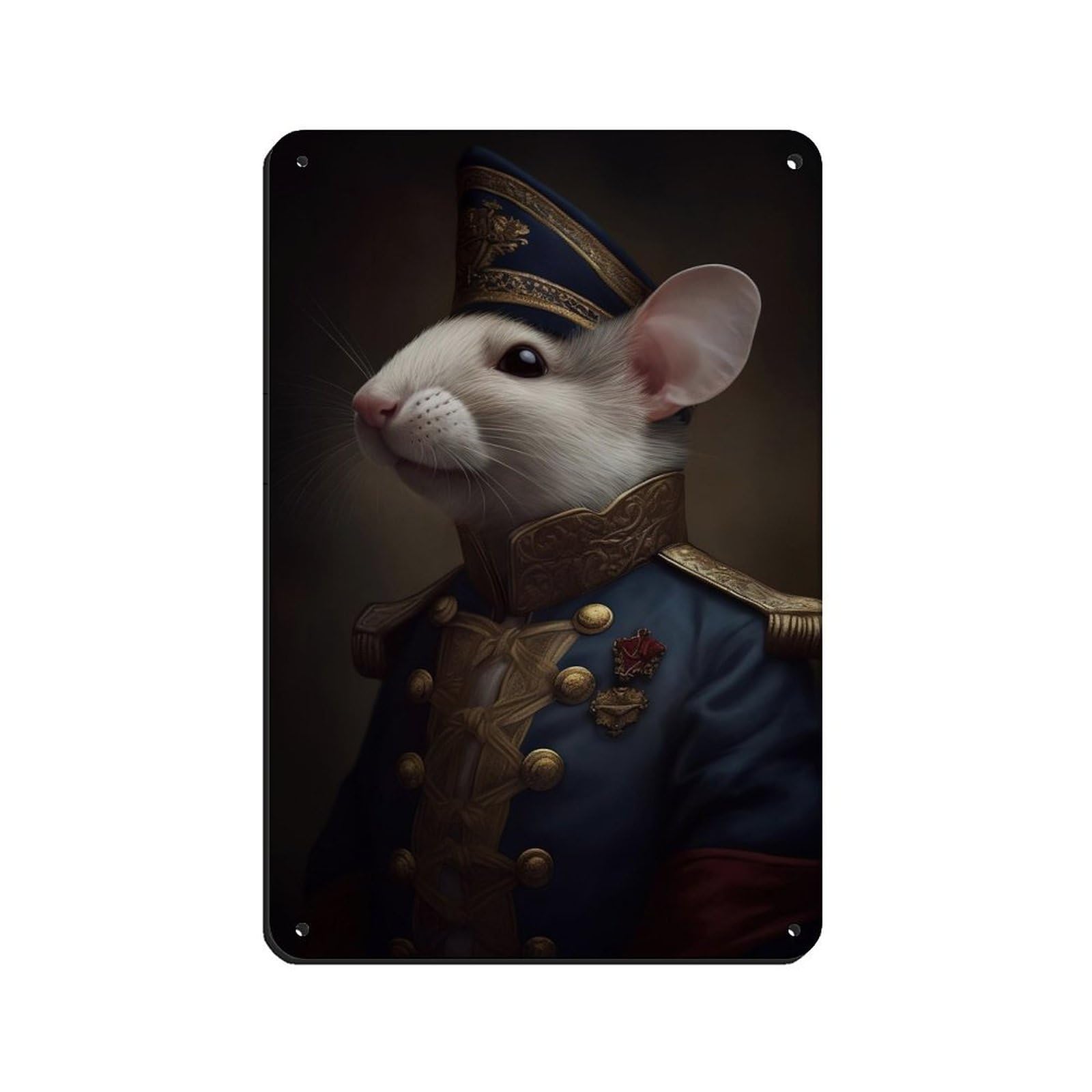 Renaissance Vintage Mouse Painting Poster Tin Sign Vintage Metal Pub Club Cafe Bar Home Wall Art Decoration Poster Retro 8x12inch(20x30cm)
