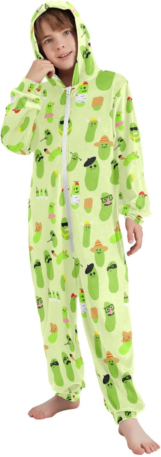 Unisex Hooded Onesie Pajamas Zip Jumpsuit With Pocket Homewear Sleepwear