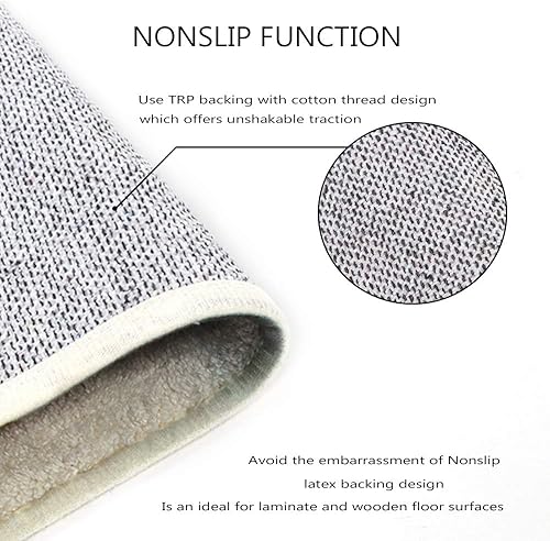 Miniatura 6 de Alfombra Lahome con diseño de mármol, de 60 x 91 cm, de lana sintética, de estilo envejecido, antideslizante. Alfombra para la entrada de