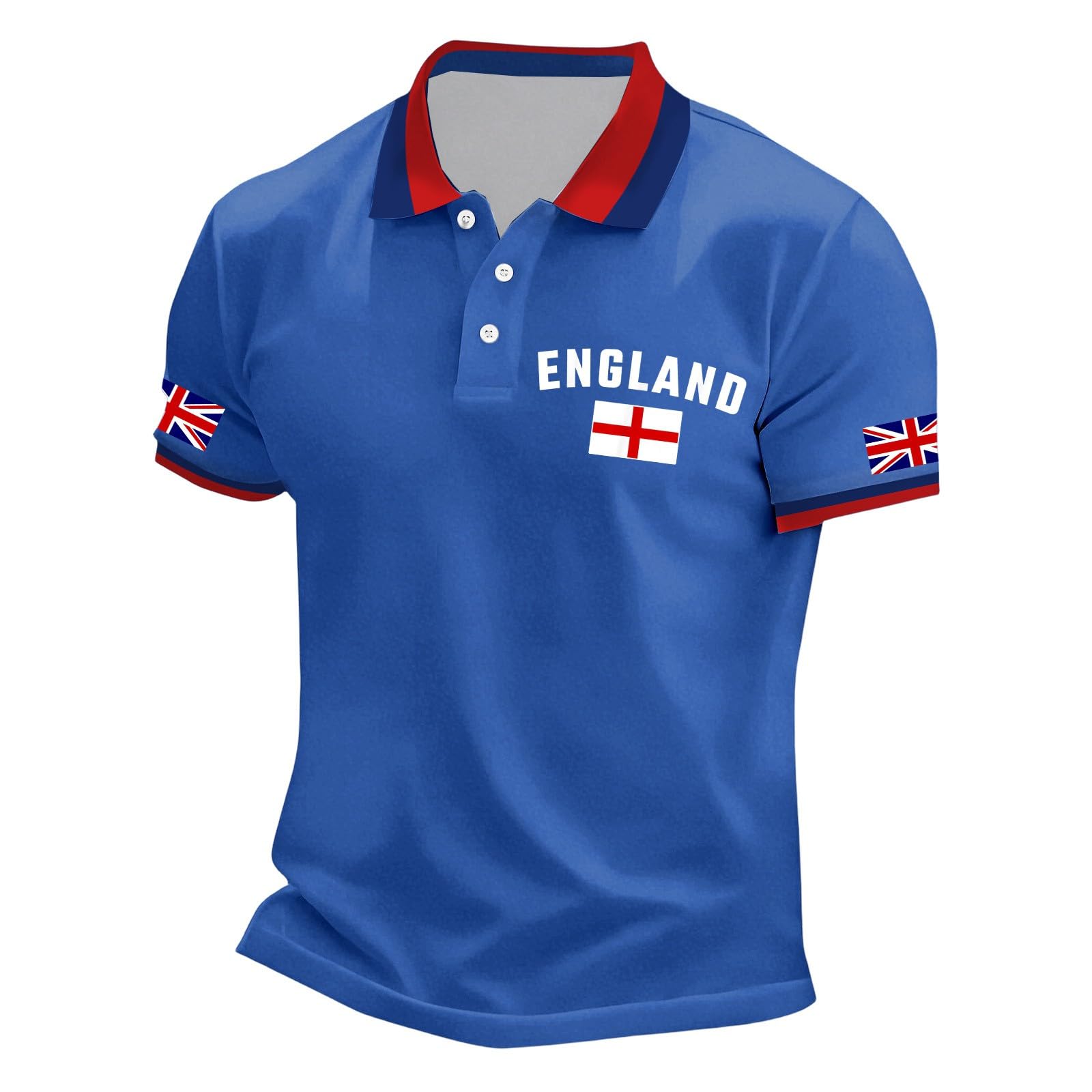 Men's Union Jack Polo Shirts 2026 England National Day Golf Shirt Great British Bunting Flags Golf Tops Casual Short Sleeve Poloshirts Festival Tee Top
