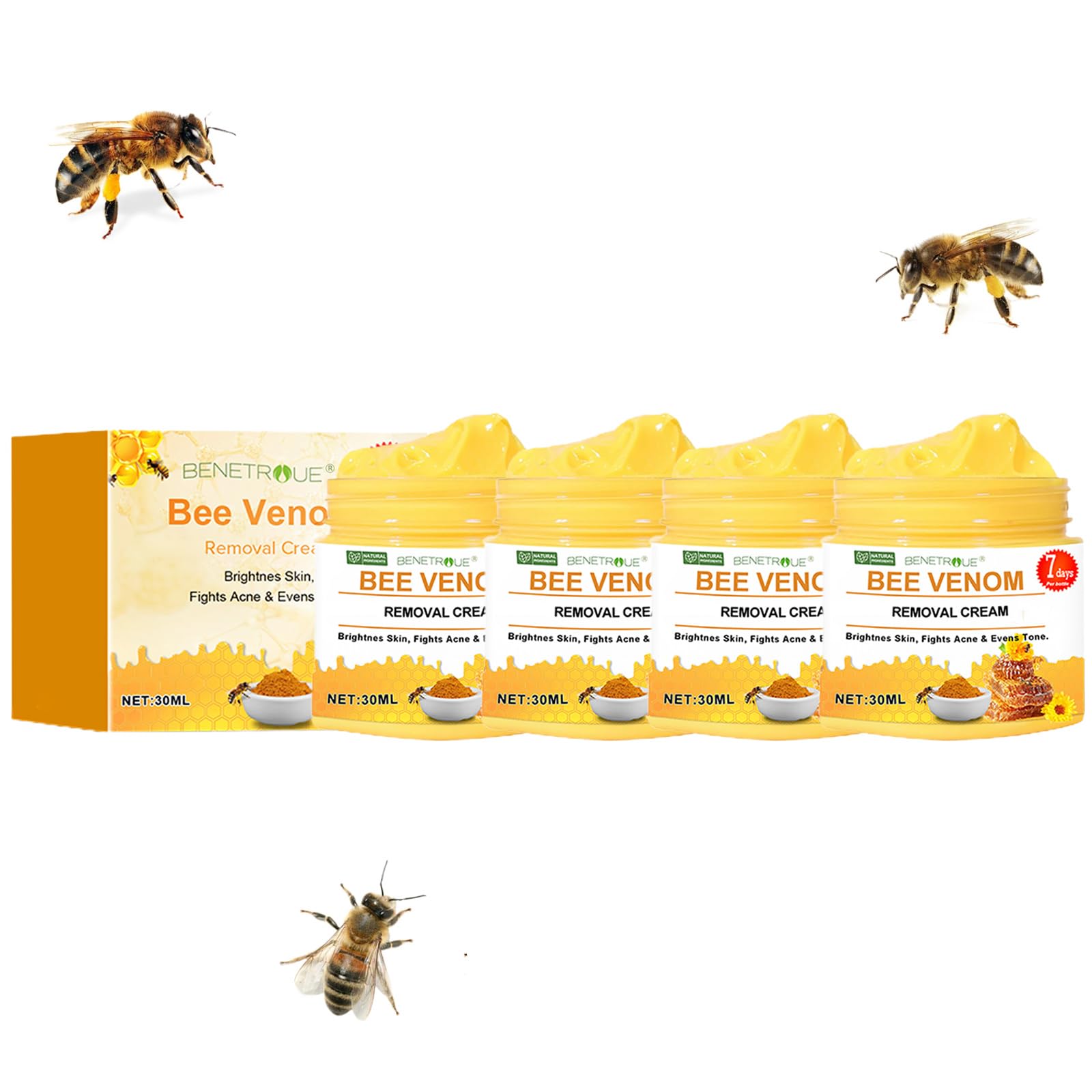 Beneture Bee Venom Removal Cream,Fast Action Cream Repair Maximum Strength,Beauty Skincare Day & Night Repair Cream Cruelty Free，for All Parts of Body (1)