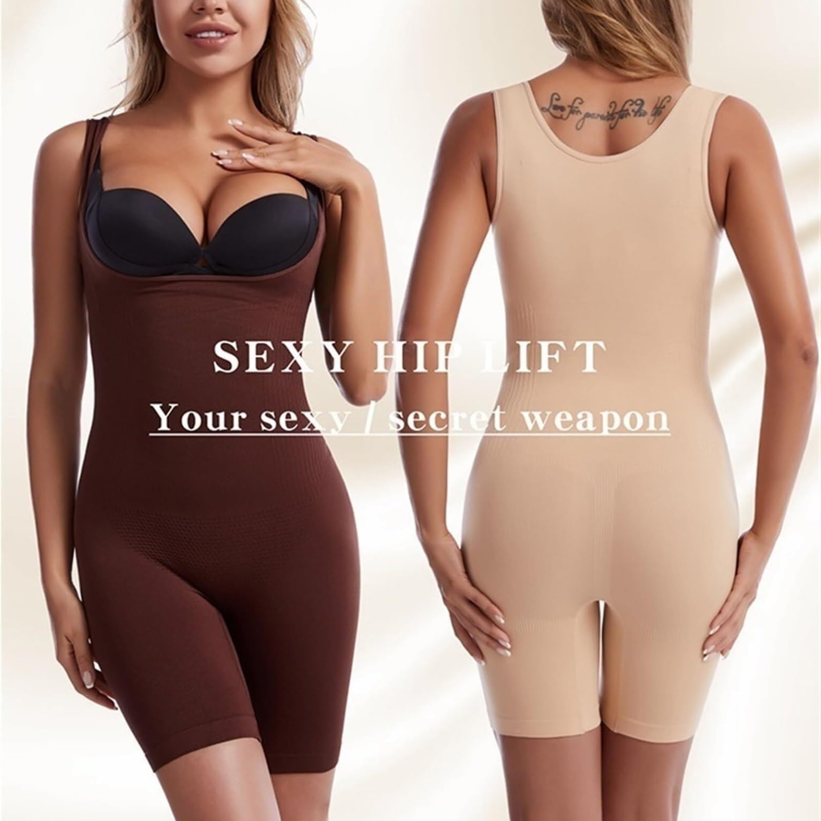 2 Pezzi Busto Aperto Shapewear Controllo della Pancia Body Senza Cuciture for Le Donne Butt Lifting Body Shaper Fajas Colombianas
