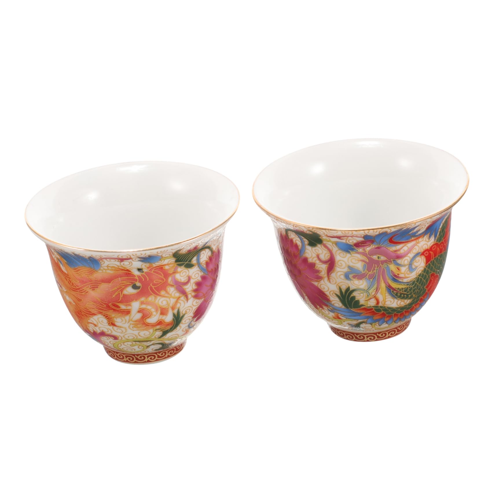 Gatuida 5paare Keramische Chinesische Teetassen Vintage Tee Und Wein Elegant Mit Buntem Emaille- Für Festlichkeiten Und Besondere Anlässe