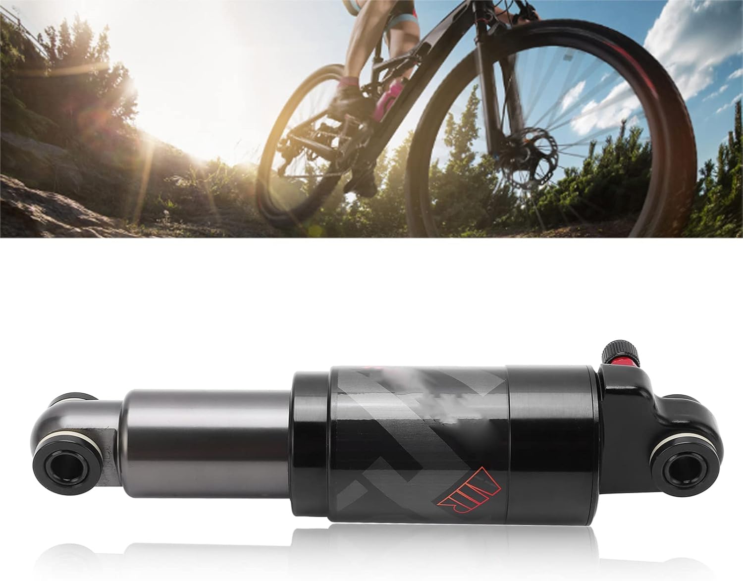 Shock Absorber, Pneumatic Shock Damper 6.50x0.90" (165x24mm) 100PSI, Air Rear Shock Suspension Seatpost for Road Gravel Mountain Folding Scooter