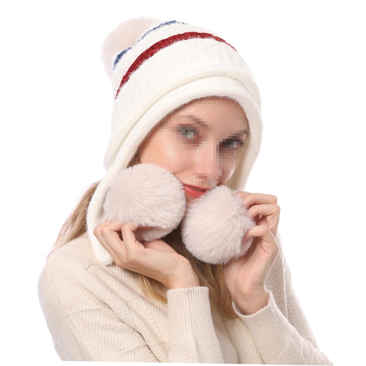 LIFKOME 2piezas Gorro De Lana Para Mujer Gorro De Esquí y Cómodo Para Actividades Invierno Beige