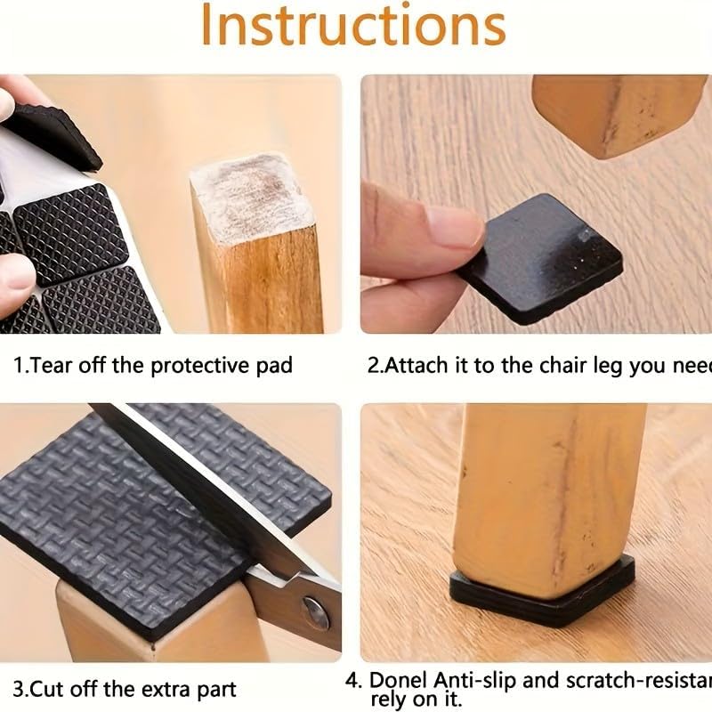 Felt Furniture Pads 30 Pieces, 1.06inch Cuttable Furniture Pads, Anti Scratch Floor Protectors for Chair Legs, Square