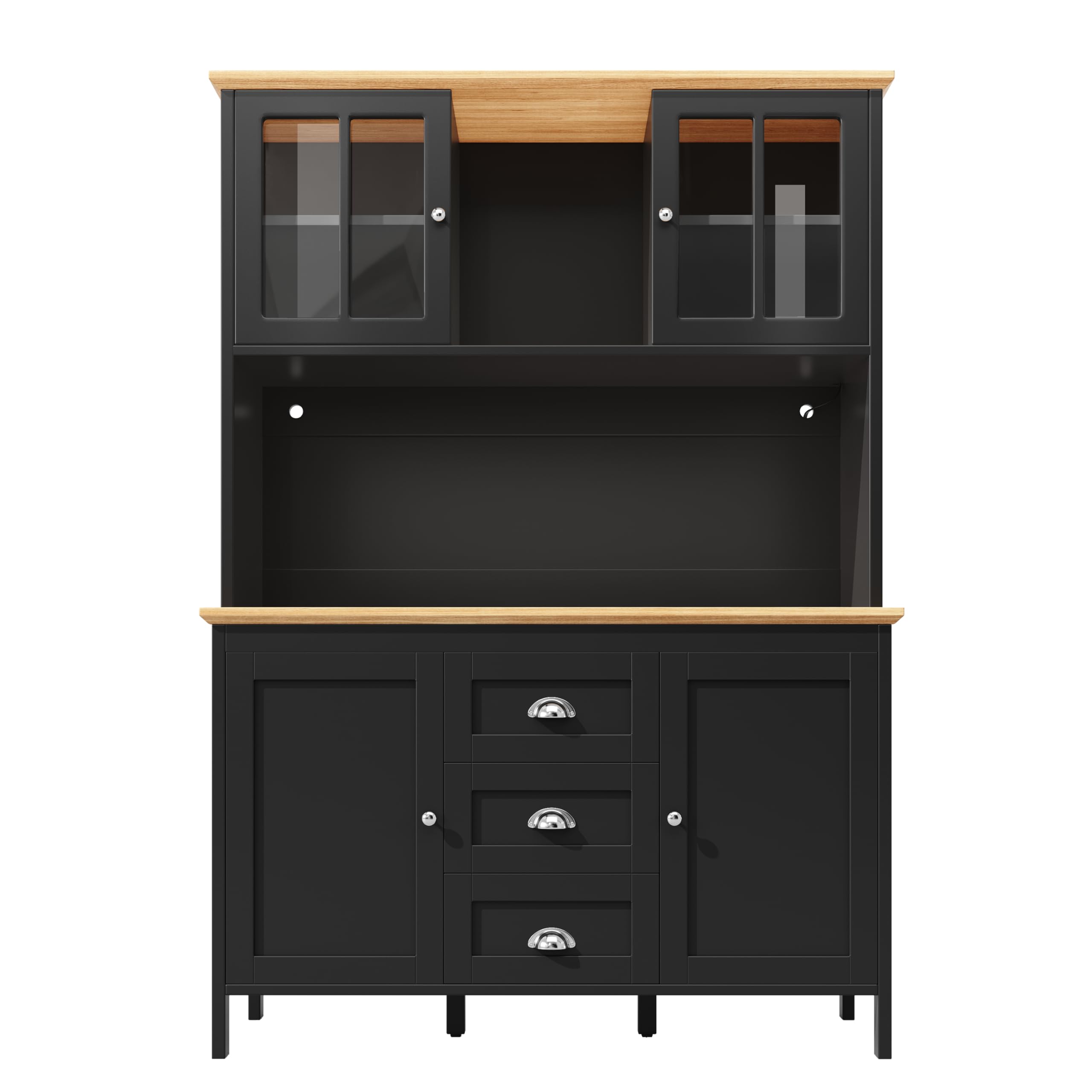 Armadio laterale, 120 x 40 x 179 cm, armadietto da cucina, armadietto alto, 4 ante, 3 cassetti, bianco/nero