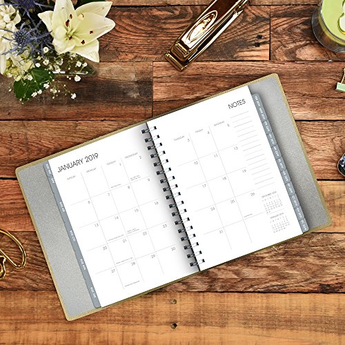 Orange Circle Studio 2019 Leatheresque Hidden Spiral Agenda, August 2018 - December 2019, Metallic Gold #TOP3