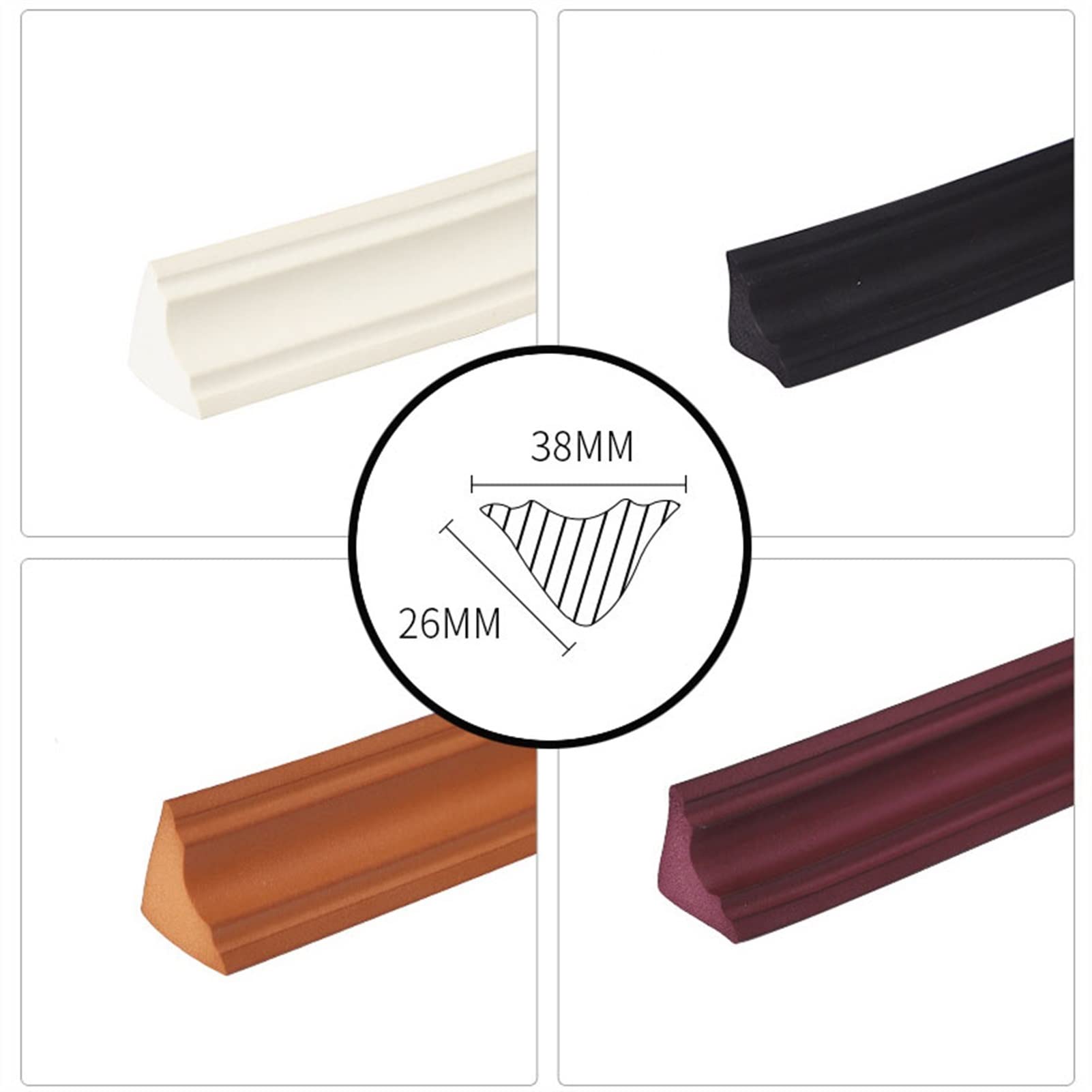 Amazon.co.jp: 5m 柔軟なモールディングトリム、剥がして貼るだけの