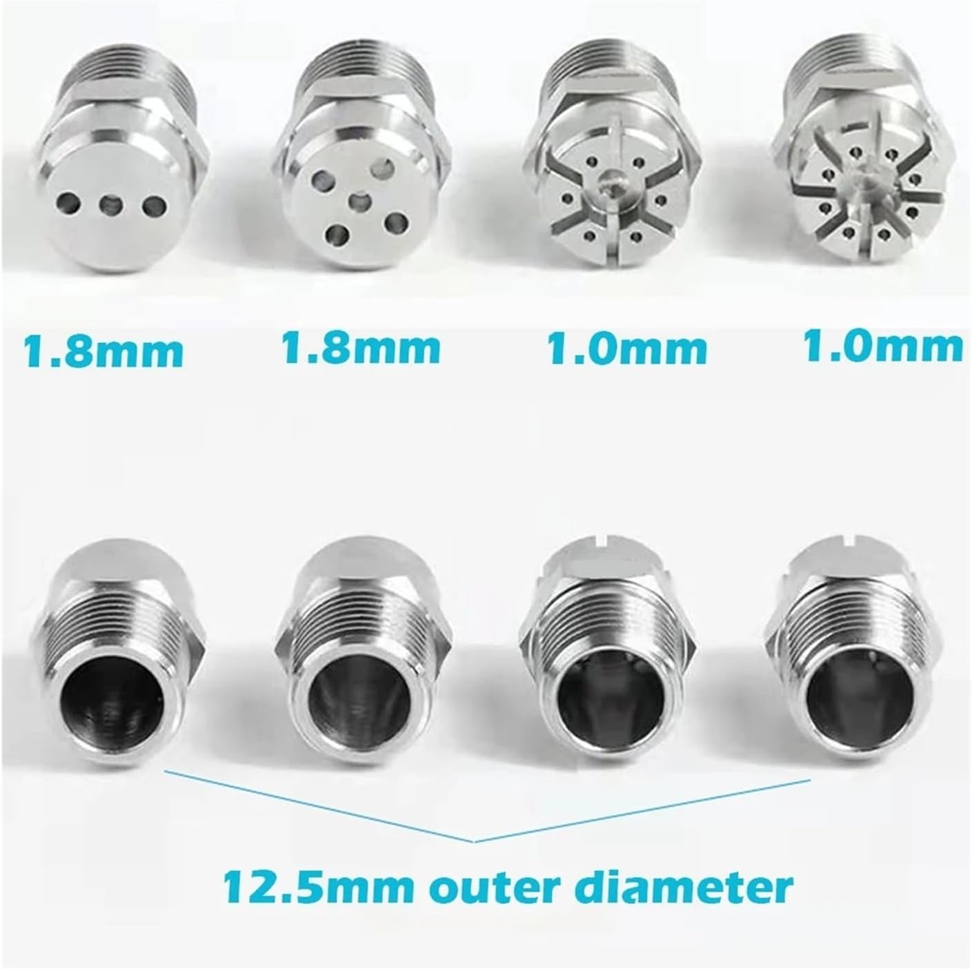 1/4 Inch Male Thread Stainless Steel Spraying Nozzle - BSPT Sprinkler Head with 3/5/6/7/8/12/13 Holes Pack of 2(3 Hole 1.8mm)
