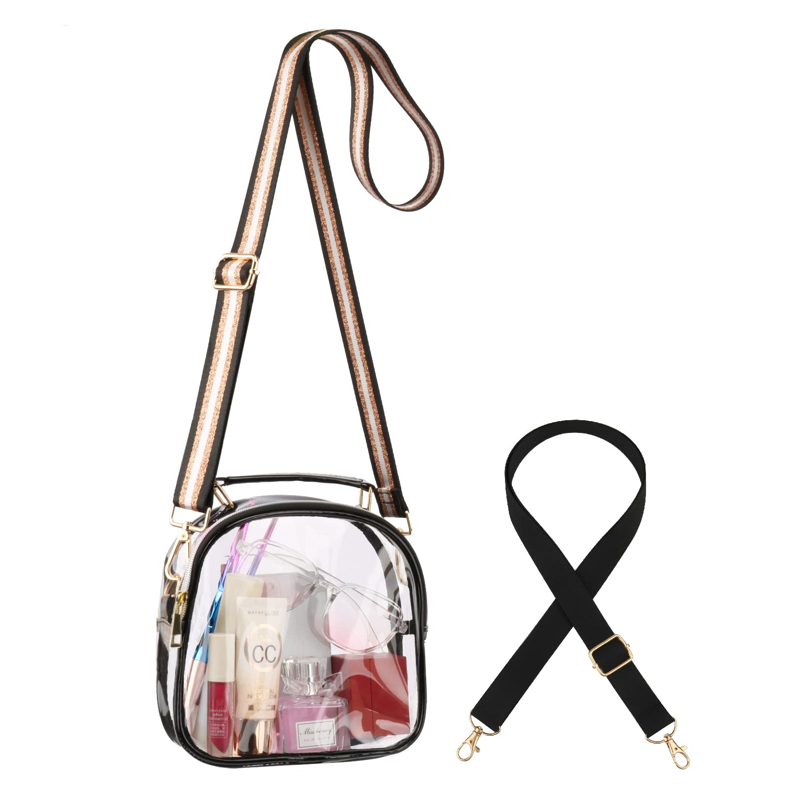 YikuStyle Clear Crossbody Bag For Women - Stadium Approved See-Through Purse With Removable Strap - View #7