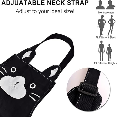 Miniatura 4 de KIMCHOMERSE Bonito delantal para mujeres y niñas, delantales con bolsillo frontal para cocinar, servir pintura, jardinería, regalos para amigas